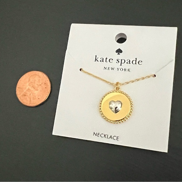 Kate Spade Heartful Necklace, Gold/ Silver NWT - Picture 2 of 5